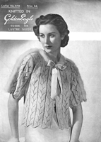 vintage ladies bed jacket knitting patten from 1930s