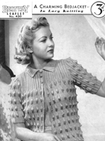 vintage ladies bed jacke knitting pattern from 1930s Bestway