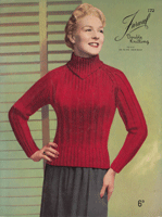 Vintage ladies polo neck jumper