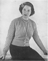 vintage ladies fancy twinset knitting pattern for fuller figure 1940s