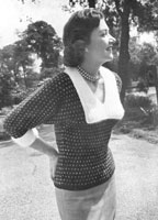 vintage ladies jumper knitting pattern from 1950s fuller figure