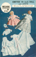 Fabulous vintage knitting pattern for a layette for 10 inch doll